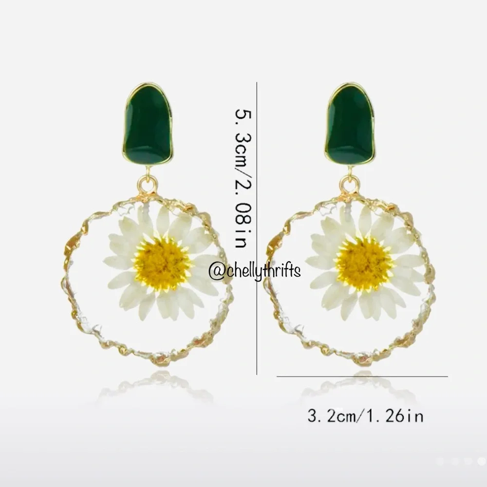 Flower Drop Earrings - Picture 3 of 3